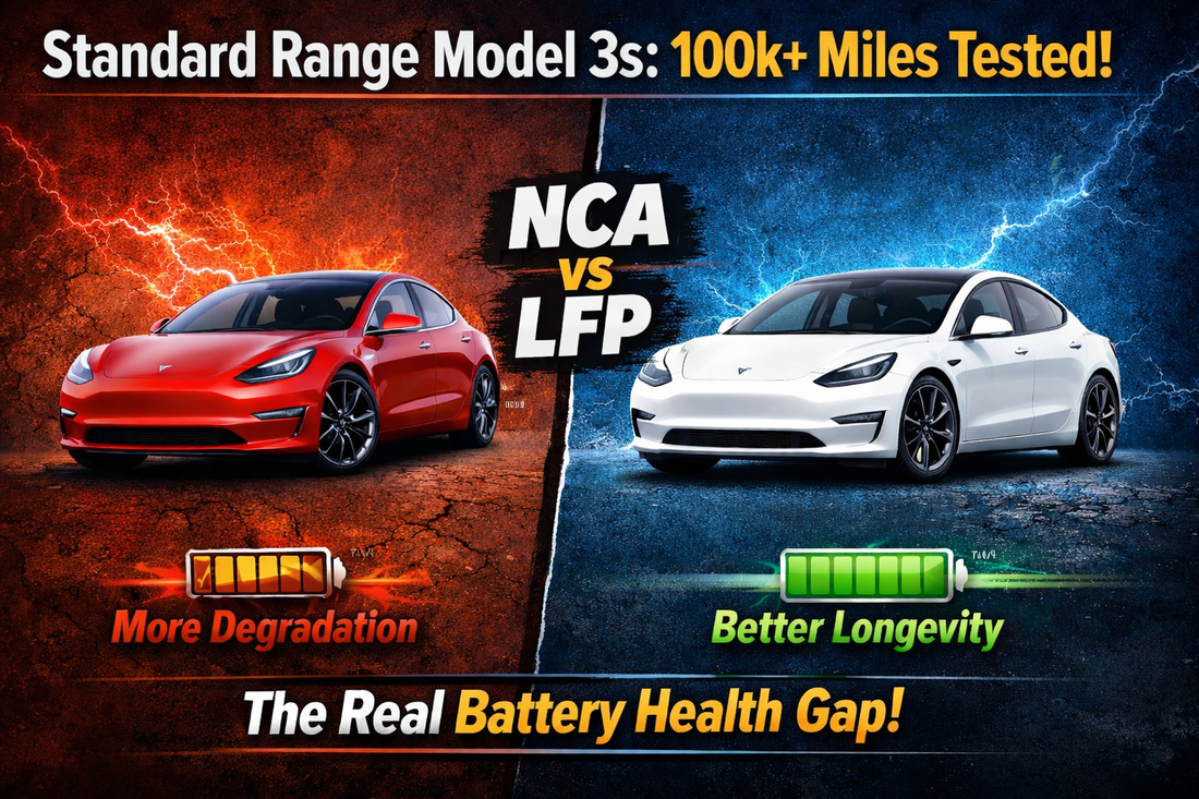 Tesla Model 3 Standard Range Battery Degradation: NCA vs LFP After 100,000+ Miles